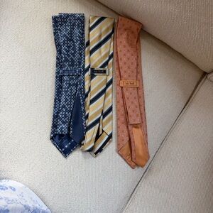 Elegant Men's Tie Set - Blue, Gold, and Orange
